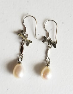 HAPPY000036 PE   7mm Freshwater Pearl Earring (Pink and white colors)