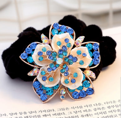 HAPPY00000 26 PB - F   6cm Flower Shape Pleuche Band (Blue)