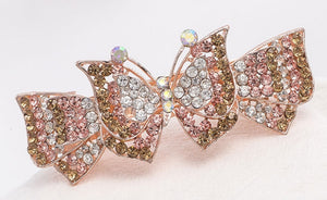 HAPPY00000 24 LC - B   8.5X3.9cm Butterfly Shape Hair Clip (Blue, pink, and gold colors)