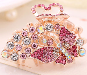 HAPPY000004 HC - B   7.5cm Butterfly Shape Claw Hair Clip (Multiple, pink, and white colors)