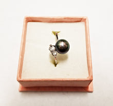 将图片加载到图库查看器，HAPPY000072 PR  7mm Freshwater Pearl Ring (Black and white colors)