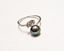 将图片加载到图库查看器，HAPPY000072 PR  7mm Freshwater Pearl Ring (Black and white colors)